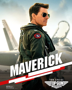 Tom Cruise as Maverick in Top Gun Maverick Movie Poster with Fighter Jet HD phone wallpaper