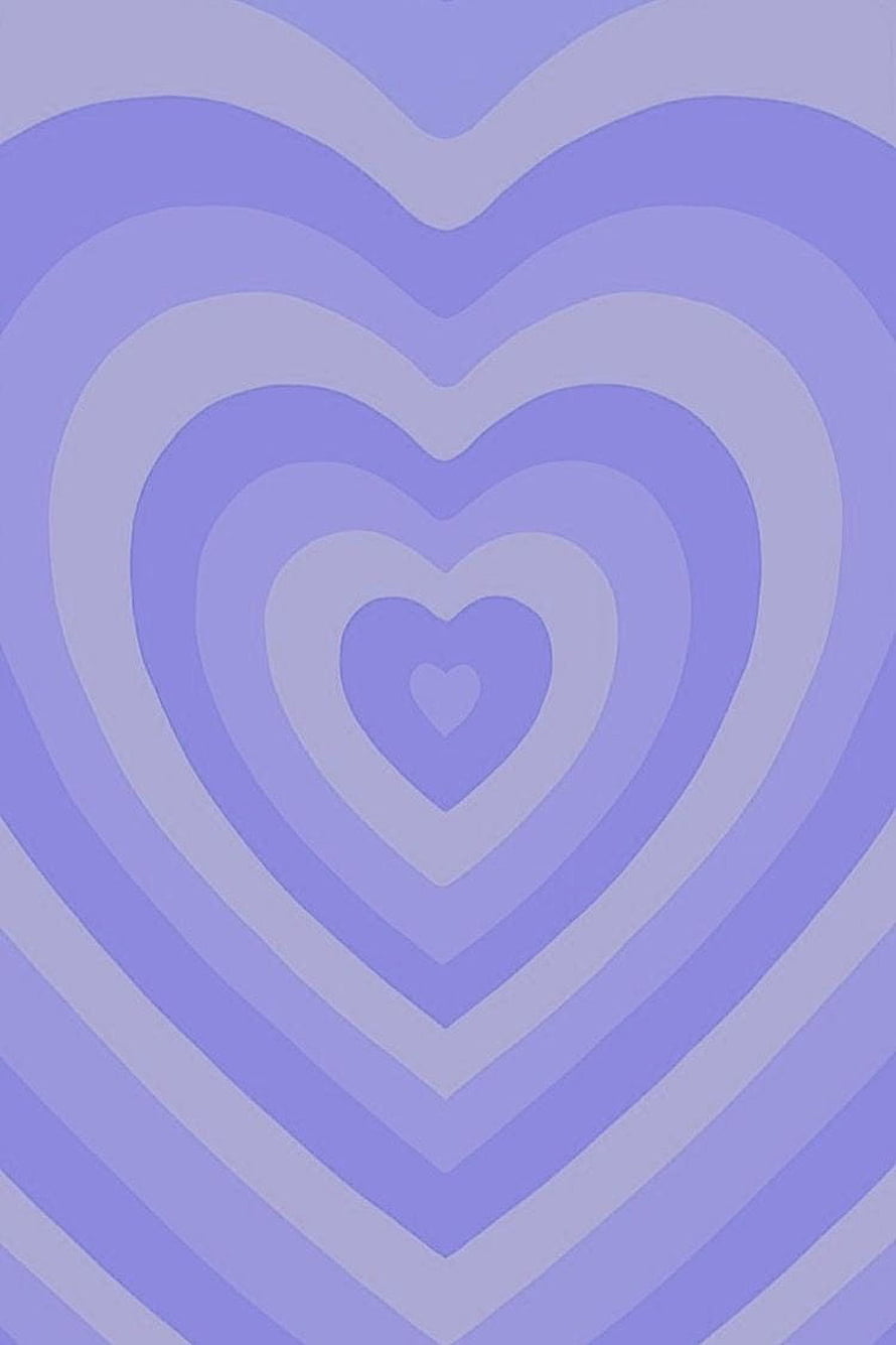 Pastel Purple Nested Heart Pattern Minimalist Abstract Wallpaper HD phone wallpaper