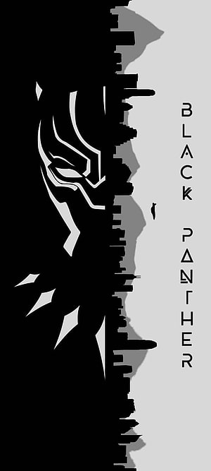 Black Panther Minimalist Silhouette Portrait with Geometric Mask Design HD phone wallpaper