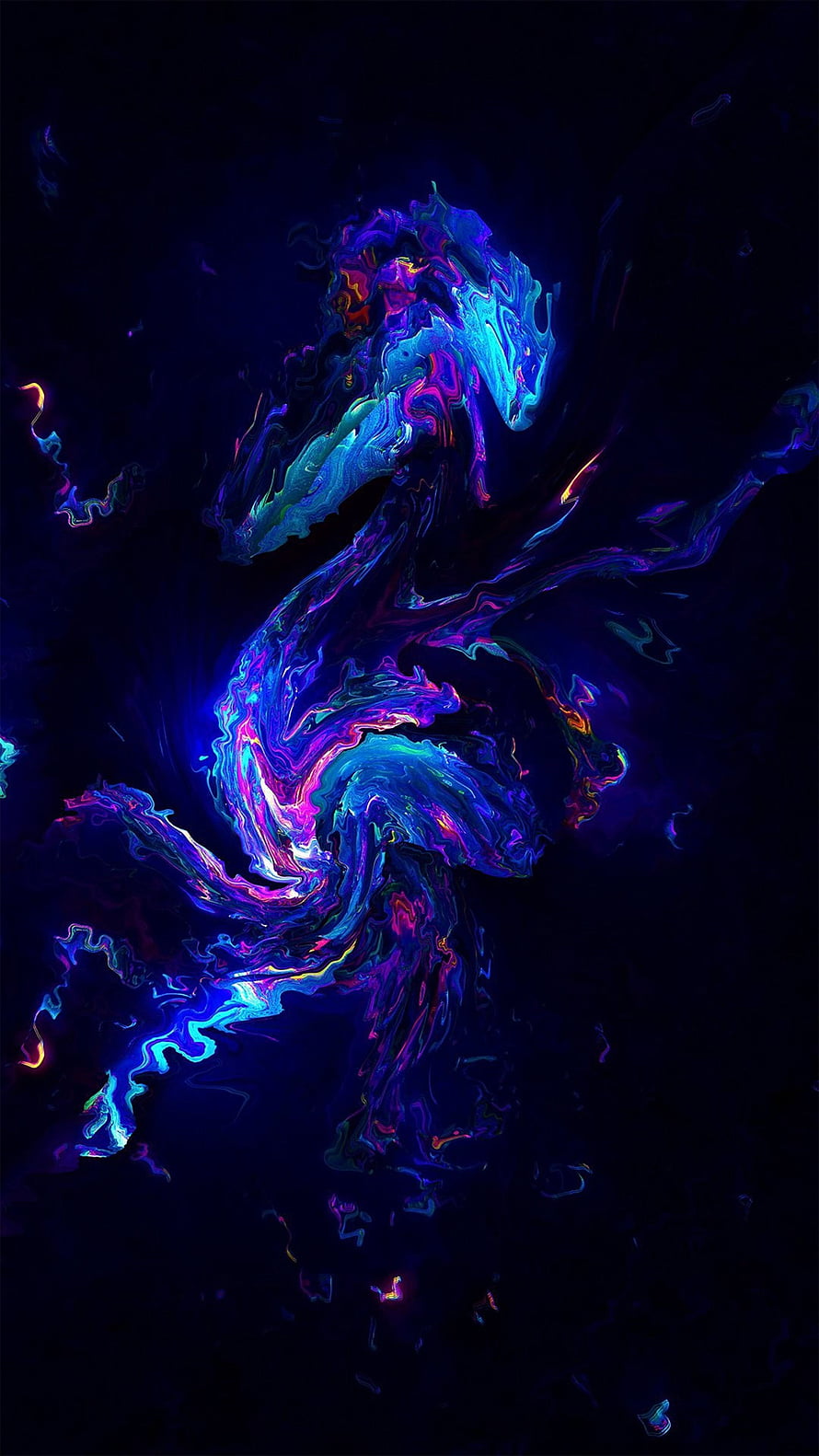 Abstract Neon Horse Digital Art Wallpaper HD phone wallpaper