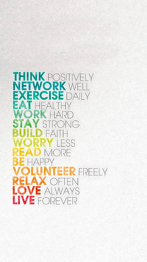 Colorful Motivational Typography Poster with Positive Life Advice on Textured Background HD phone wallpaper