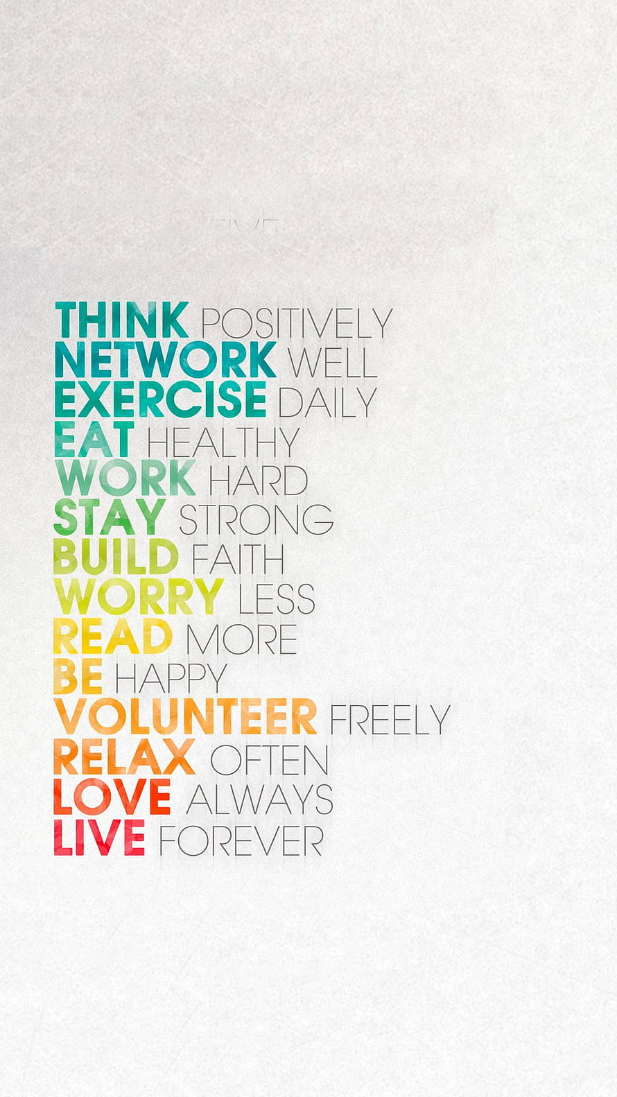 Colorful Motivational Typography Poster with Positive Life Advice on Textured Background HD phone wallpaper