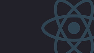 Minimalist ReactJS Atom Logo on Dark Navy Background HD wallpaper