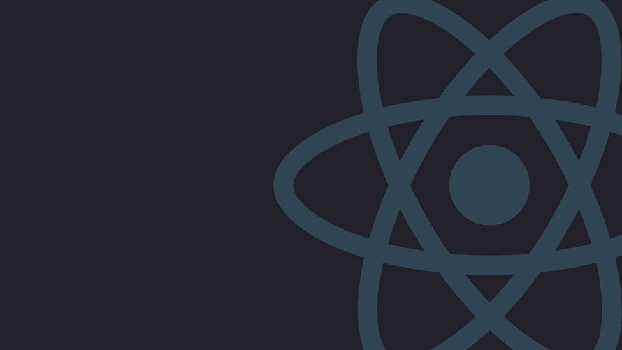 Minimalist ReactJS Atom Logo on Dark Navy Background HD wallpaper