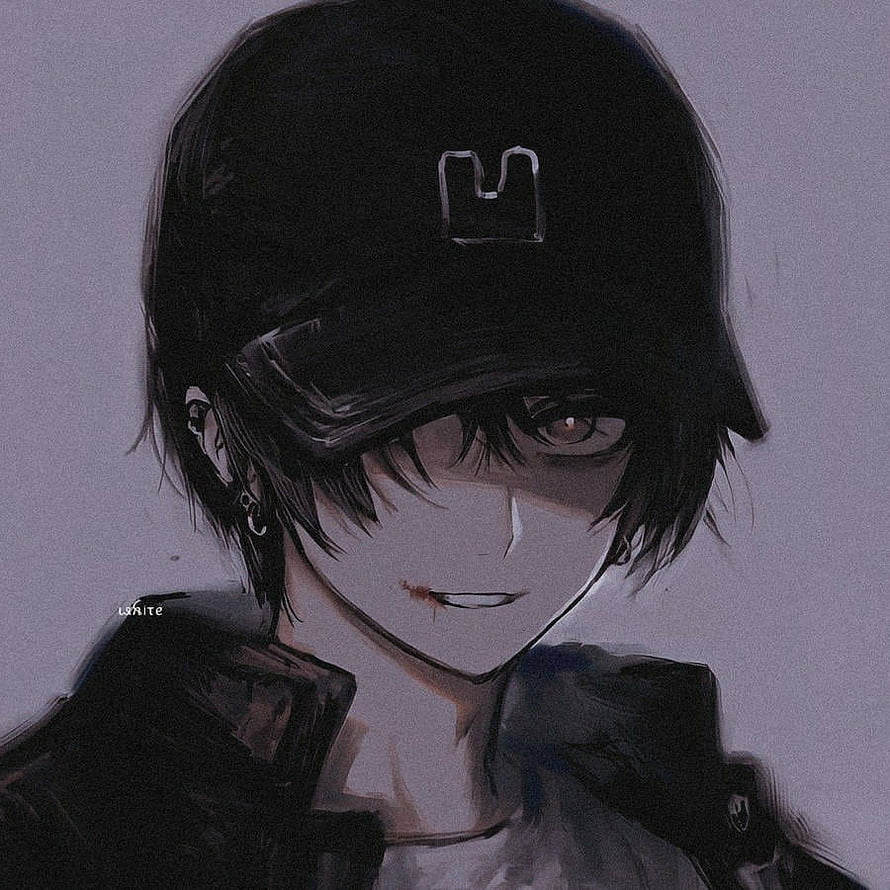 Dark Aesthetic Anime Boy Wearing Black Cap and Jacket HD phone wallpaper