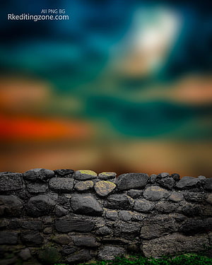 Rustic Stone Wall With Colorful Blurred Background For Photo Editing HD phone wallpaper