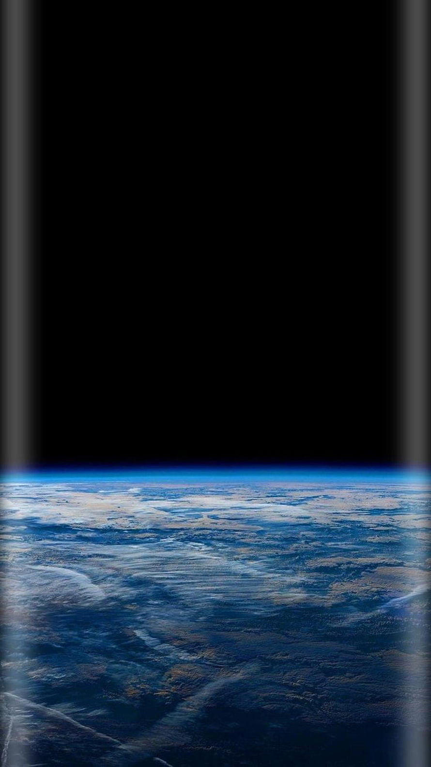 Earth Horizon From Space With Blue Atmosphere And Clouds HD phone wallpaper
