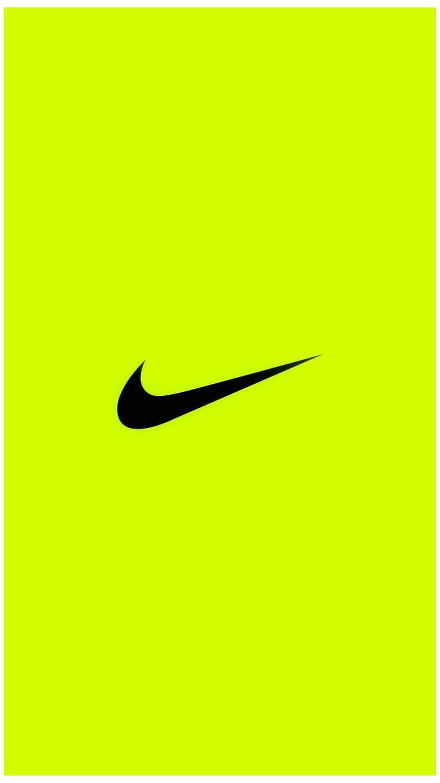 Minimalist Nike Swoosh Logo on Vibrant Neon Yellow Background HD phone wallpaper