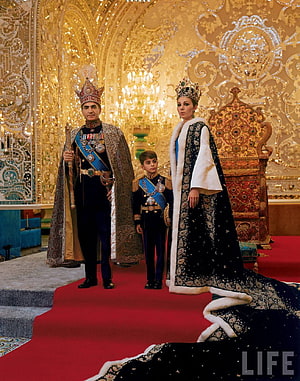 Mohamed Reza Pahlavi and Family in Royal Ceremonial Attire HD phone wallpaper