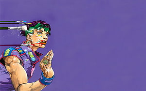 Rohan Kishibe Painting with Brushes in JoJo's Bizarre Adventure Anime Style HD wallpaper