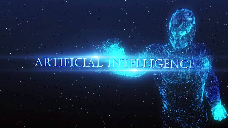 Glowing Digital Humanoid Figure Representing Artificial Intelligence Against Starry Background HD wallpaper