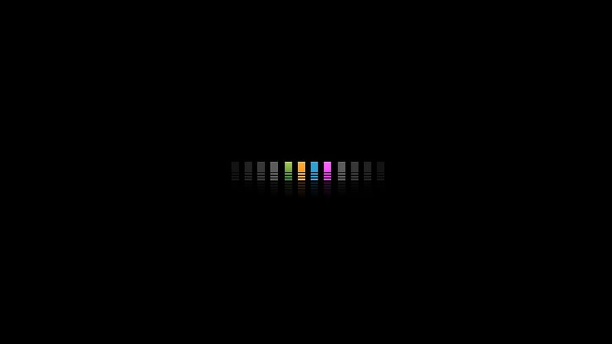 Minimalist Audio Spectrum Visualizer with Colorful Bars on Black Background HD wallpaper