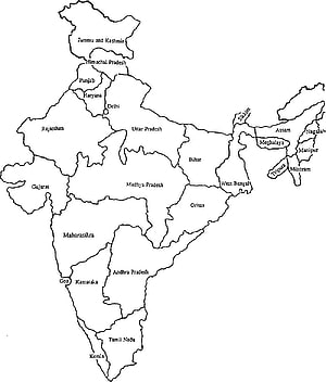 Labeled Political Map of India Showing All States and Union Territories HD phone wallpaper