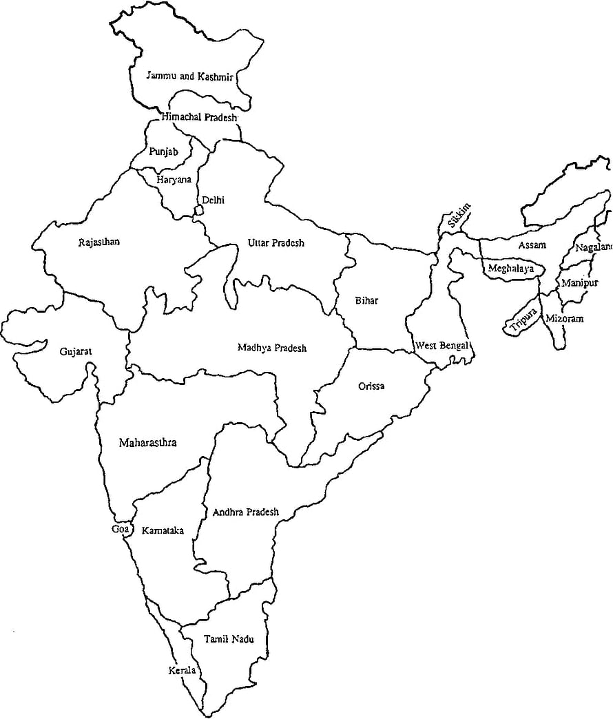 Labeled Political Map of India Showing All States and Union Territories HD phone wallpaper
