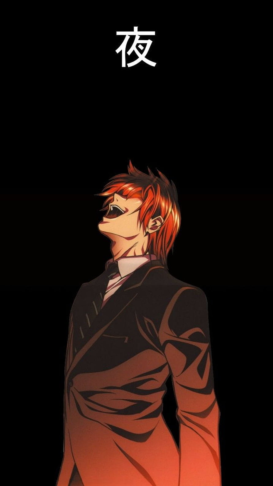 Anime Character in Suit Laughing Maniacally in Dark Night, Light Yagami The God, kira light yagami HD phone wallpaper