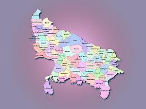 Uttar Pradesh District Map with All 75 Districts and Capital Lucknow HD wallpaper