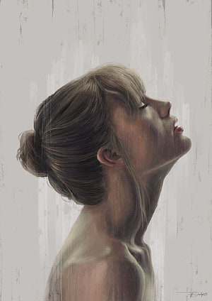 Realistic Digital Portrait of a Woman in Profile with Hair in a Bun, ᒍEᔕᔕIᑕᗩ ᔕᑕOᒪᗩᖇO on Taylor Swift, taylor swift style HD phone wallpaper