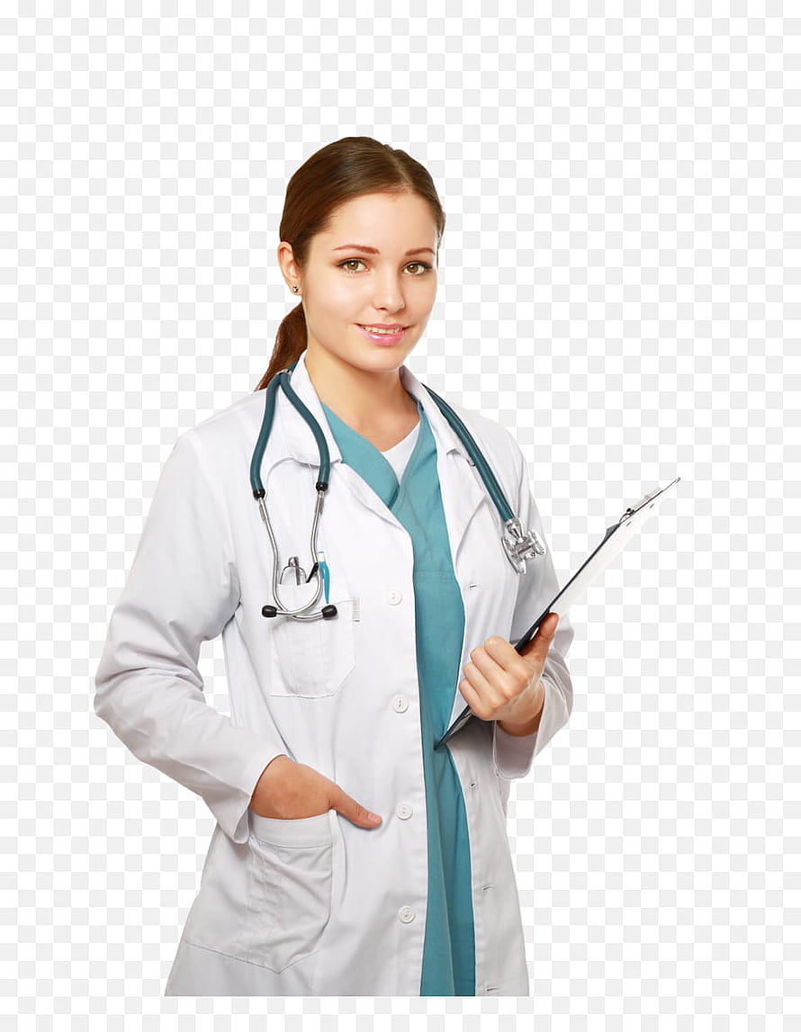 Female Doctor in White Coat with Stethoscope and Clipboard HD phone wallpaper