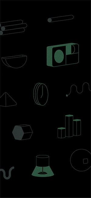 Minimalist Green Geometric Shapes on Black Background Abstract Wallpaper HD phone wallpaper