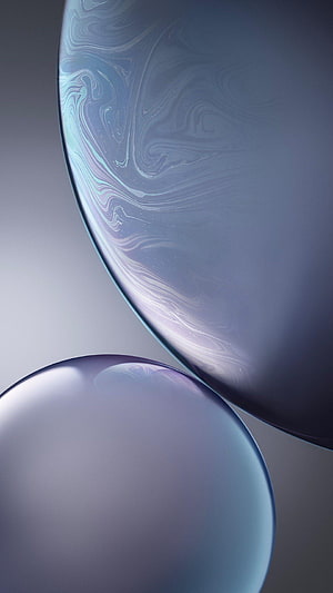 Iridescent Abstract Bubbles with Swirling Blue and Purple Hues HD phone wallpaper