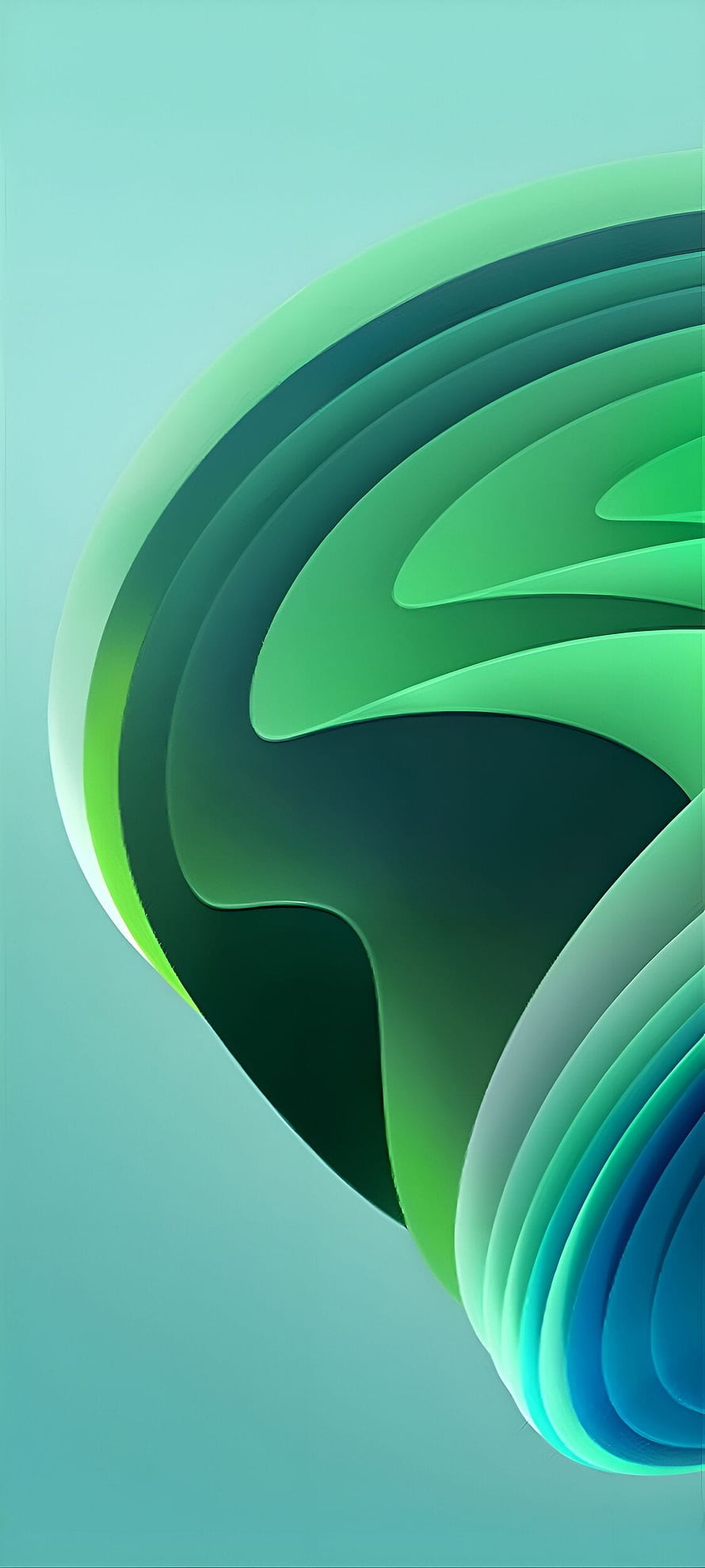 Abstract Green and Blue Layered Swirls Wallpaper HD phone wallpaper