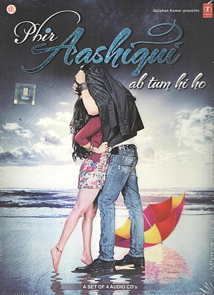 Aashiqui 2 Movie Poster Featuring Romantic Couple Embrace on Beach with Colorful Umbrella HD phone wallpaper