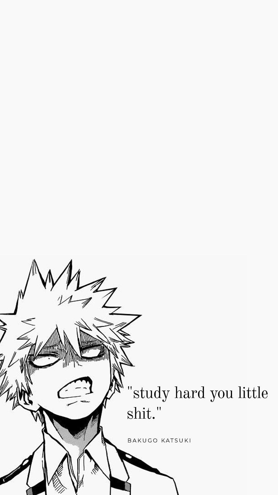 Bakugo Katsuki My Hero Academia Manga Style Black And White Anime Character Portrait Wallpaper, anime motivation, #motivation HD phone wallpaper