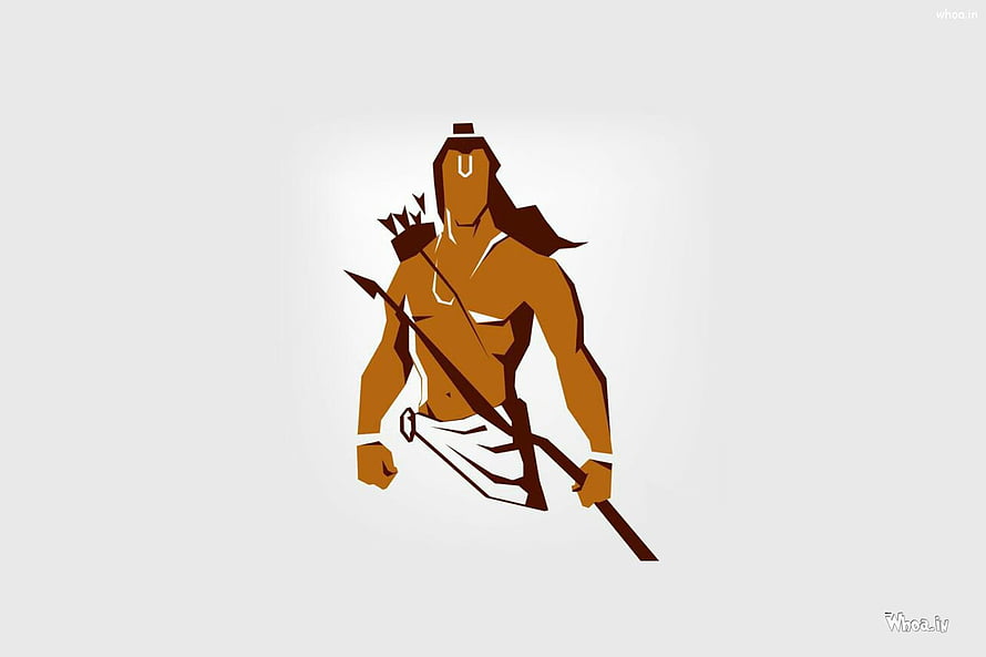 Vector Art of a Warrior Archer with Quiver and Spear HD wallpaper
