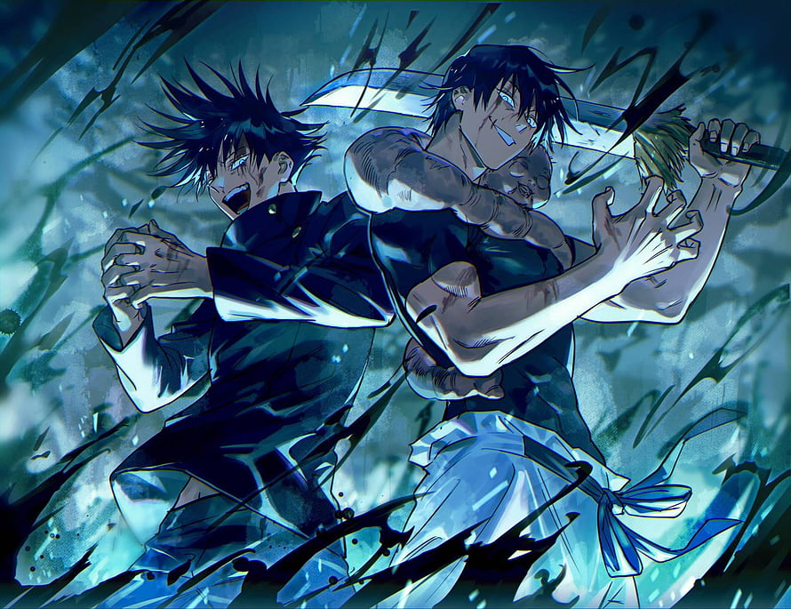 Gojo Satoru and Geto Suguru Intense Battle Scene Anime Illustration HD wallpaper