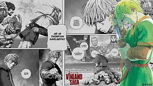 Vinland Saga Manga Panel Featuring Thorfinn Karlsefni and Dialogue HD wallpaper