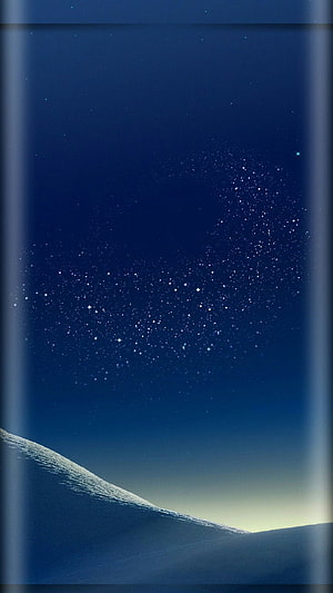 Starry Night Sky Over Snowy Mountain Landscape HD phone wallpaper