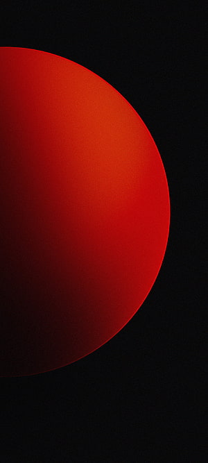 Minimalist Red Sphere on Black Background Abstract Wallpaper HD phone wallpaper