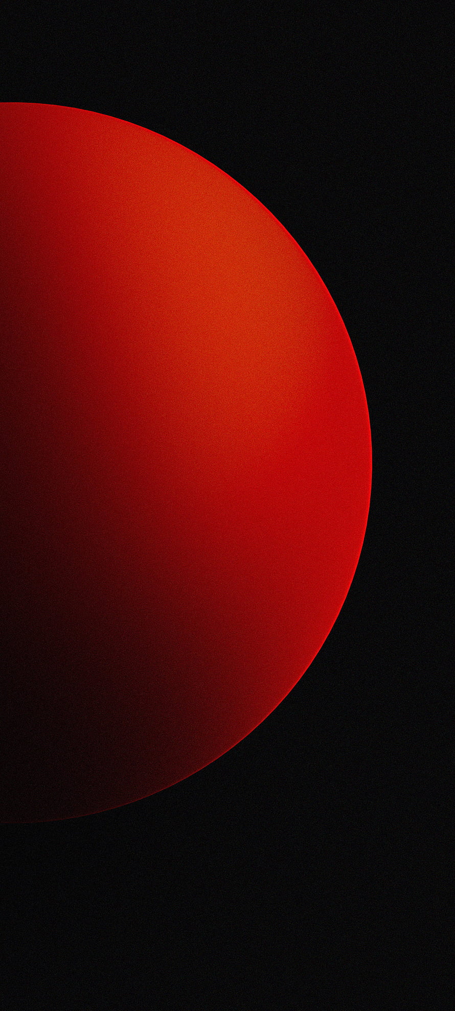 Minimalist Red Sphere on Black Background Abstract Wallpaper HD phone wallpaper