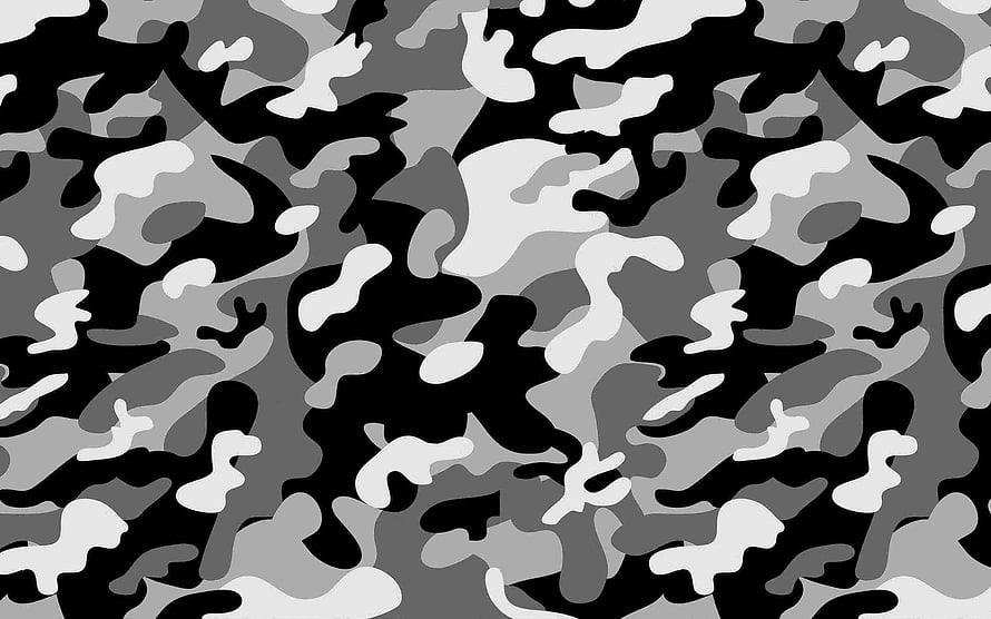Monochrome Black and Grey Camouflage Pattern with Abstract Organic Shapes HD wallpaper