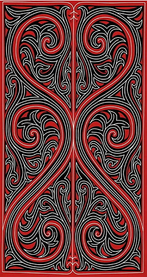 Traditional Batak Tribal Ornament Pattern in Red Black and White HD phone wallpaper