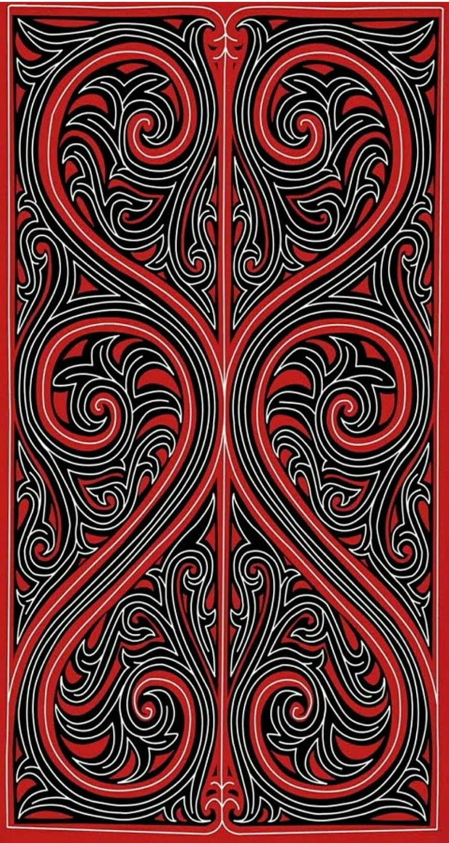 Traditional Batak Tribal Ornament Pattern in Red Black and White HD phone wallpaper