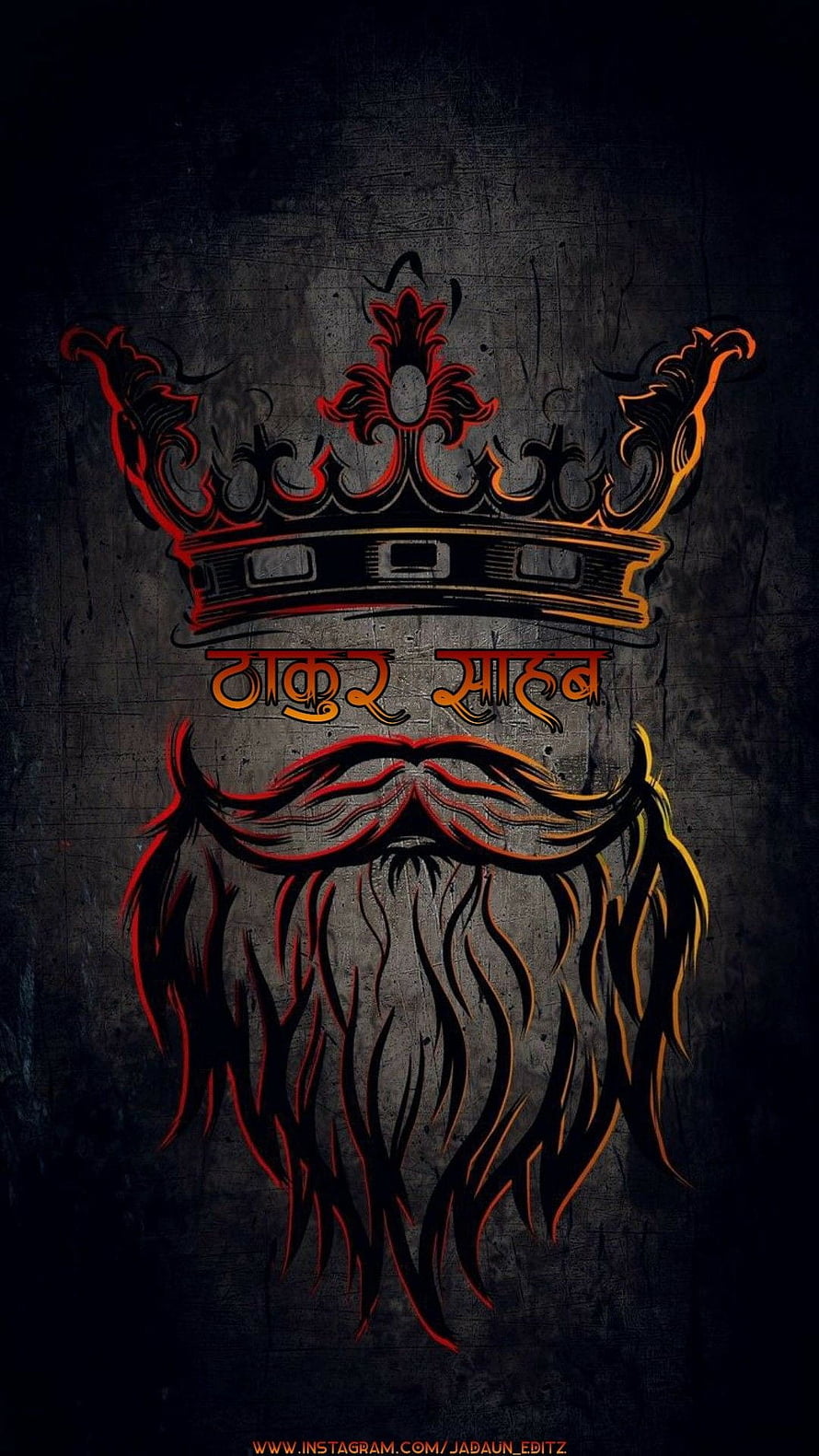 Thakur Sahab Rajput Crown and Beard Emblem on Dark Textured Background HD phone wallpaper