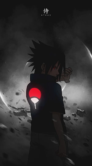 Uchiha Sasuke Sharingan Anime Wallpaper Dark Moon Background HD phone wallpaper