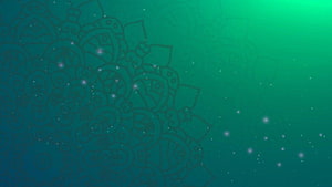 Elegant Islamic Geometric Pattern with Sparkling Accents on Green Gradient Background HD wallpaper