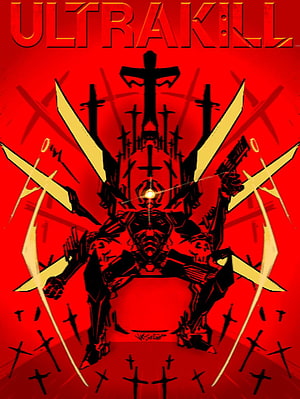Ultrakill V2 Iconic Red and Black Poster Artwork HD phone wallpaper