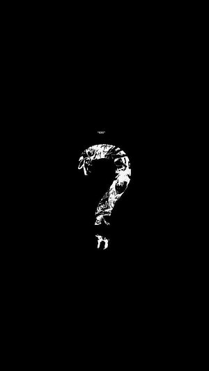 Black and White Question Mark Wallpaper With Graffiti Texture HD phone wallpaper