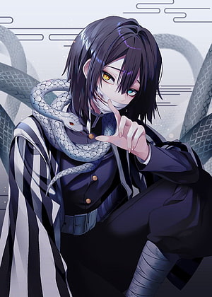 Obanai Iguro Snake Hashira Demon Slayer Anime Character Portrait HD phone wallpaper