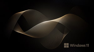 Windows 11 Abstract Gold Wave Wallpaper HD wallpaper