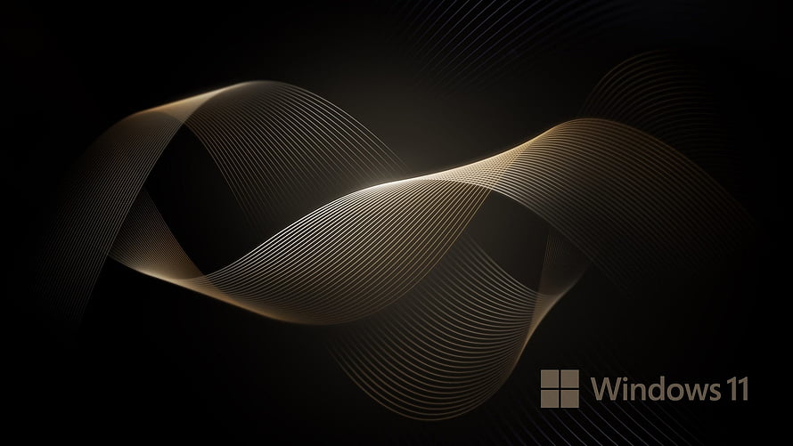 Windows 11 Abstract Gold Wave Wallpaper HD wallpaper