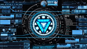 Iron Man Jarvis OS Interface with Stark Industries HUD and Futuristic Blue Dashboard, Iron Man Jarvis HD wallpaper
