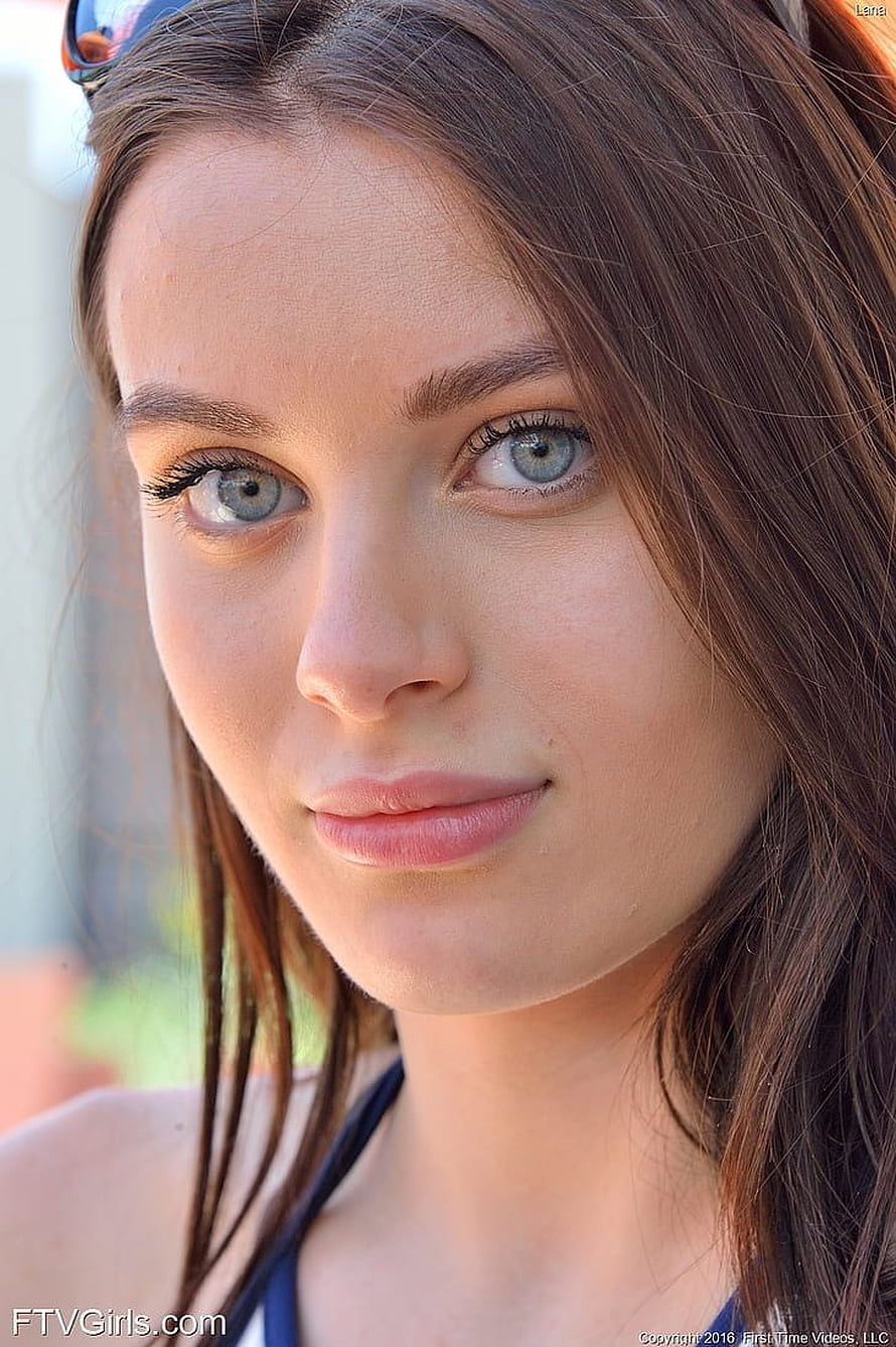Lana Rhoades Close-Up Portrait With Blue Eyes And Brown Hair HD phone wallpaper