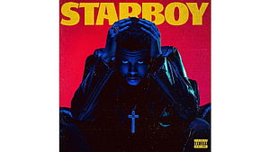The Weeknd Starboy Album Cover Artwork Red Background Blue Lighting HD wallpaper
