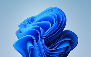 Abstract Blue 3D Flowing Ribbon Sculpture Wallpaper HD wallpaper