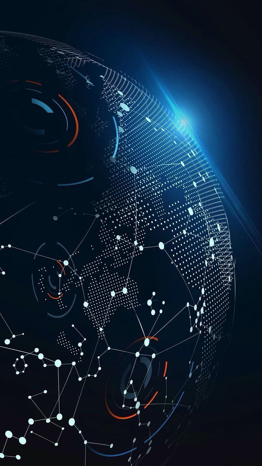 Digital Globe Network Connection Abstract Technology Background HD phone wallpaper