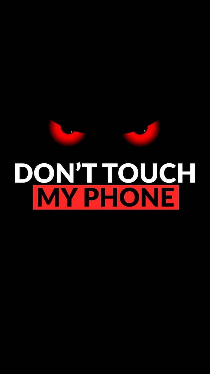 Don't Touch My Phone: Menacing Red Eyes in Dark Minimalist Design HD phone wallpaper
